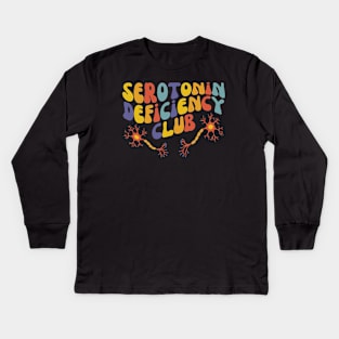 Serotonin Deficiency Club | Mental Health Matters Kids Long Sleeve T-Shirt